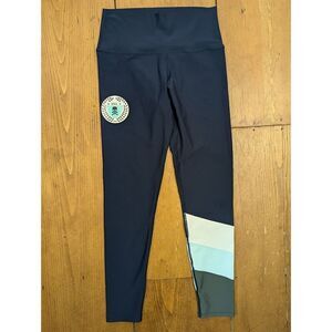 Soul Cycle University Colorblock Blue High Waisted Leggings Athletic Women's Med